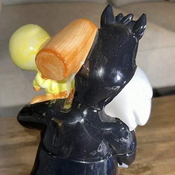 💥VTG 1993 Warner Bros. Sylvester Tweety Bird Ceramic Cookie Jar Looney Tunes - Picture 14 of 17